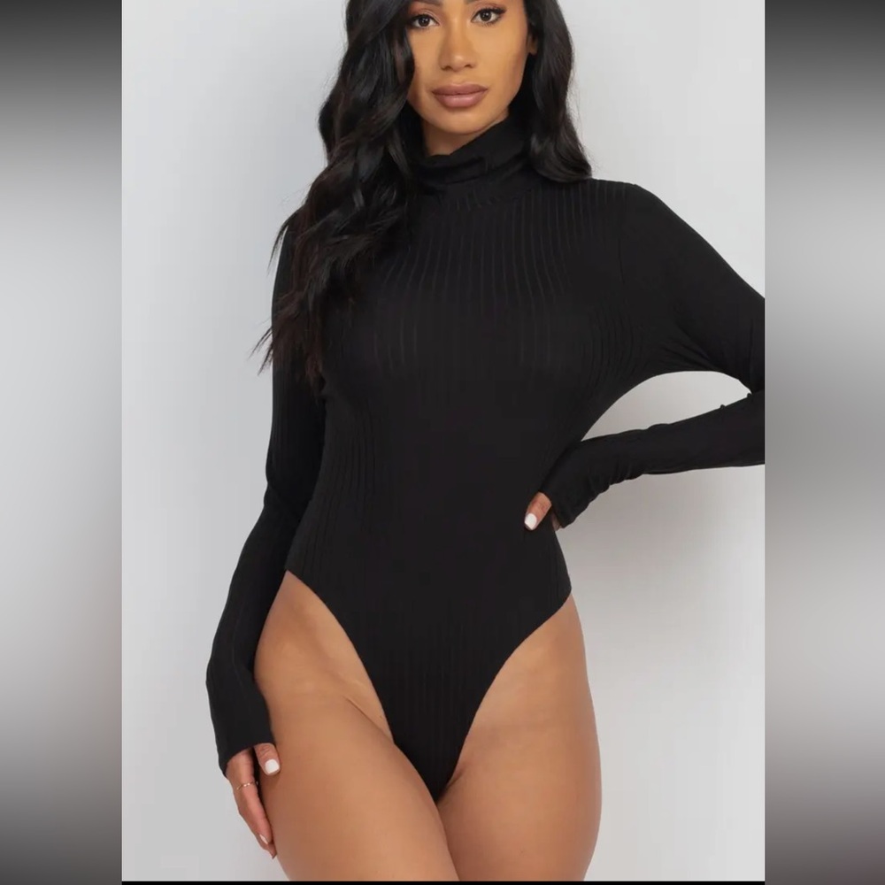 Elegant Black Long Sleeve Bodysuit